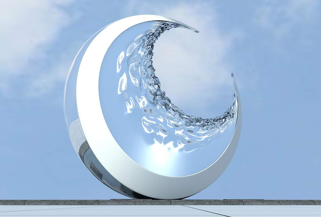 抽象月亮雕塑设计制作
