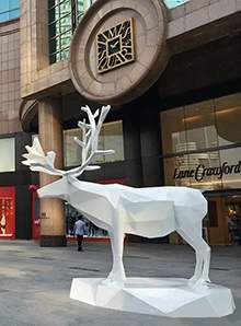 玻璃钢雕塑玻璃钢鹿造型玻璃钢几何鹿雕塑商业街雕塑造型