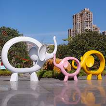 公园卡通玻璃钢小象坐凳雕塑摆件